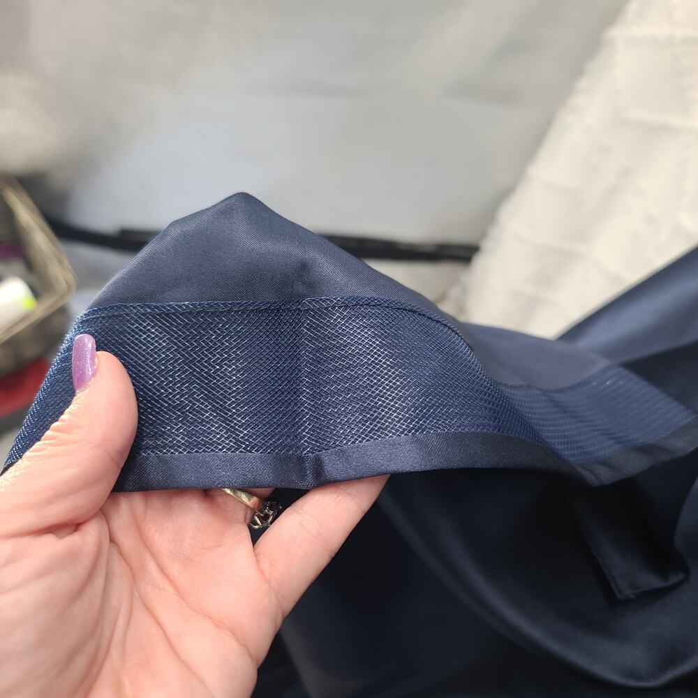 Elegant Satin One shoulder Pleated navy blue Maxi dress Size 8 Wedding Prom - Picture 10 of 13